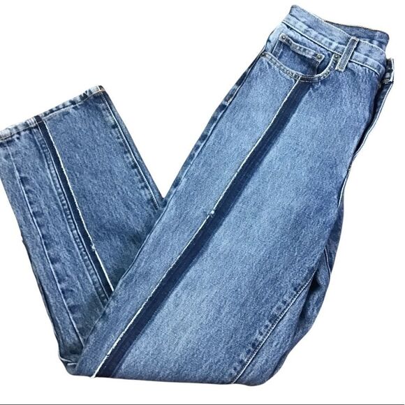 CARMAR Los Angeles Ursula Two-Toned High Waist Straight Leg Jeans size 28 - Picture 5 of 11